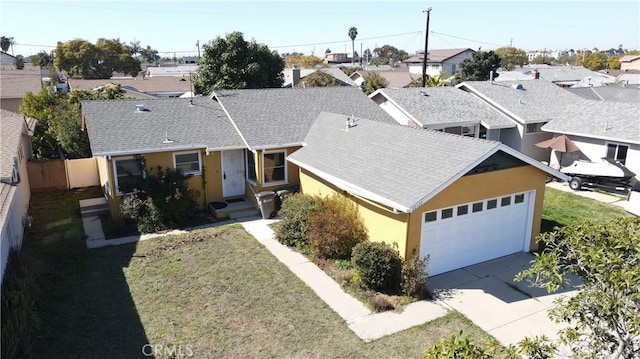 birds eye view of property with a residential view