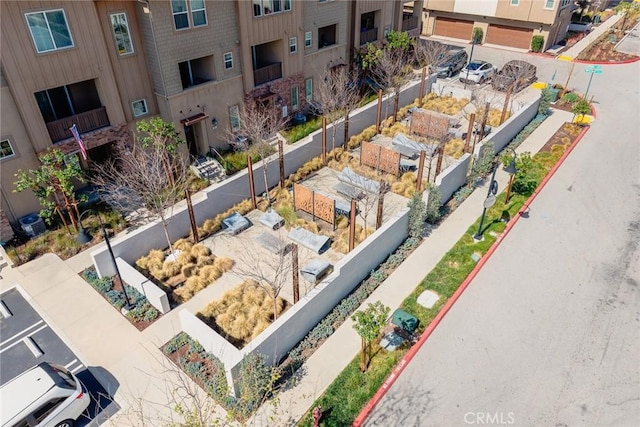 drone / aerial view with a residential view