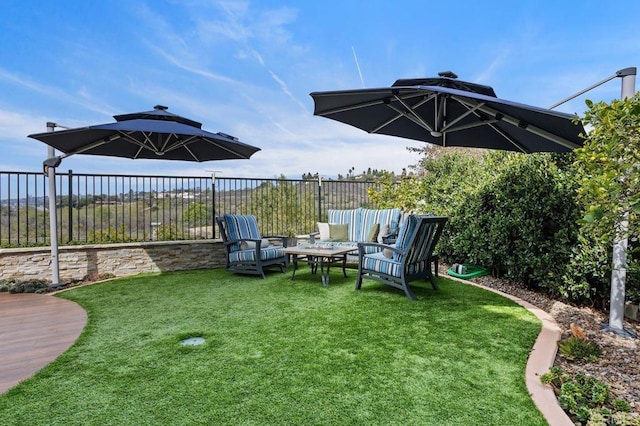 view of yard with fence