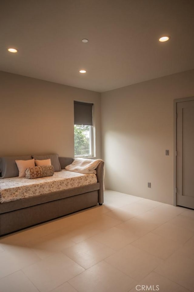 bedroom with recessed lighting