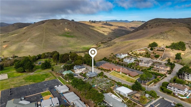 aerial view featuring a mountain view