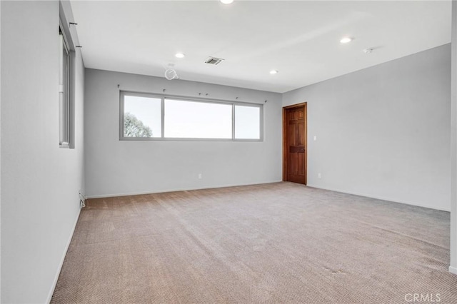 15470 Longbow, Sherman Oaks, CA 91403 - empty room with baseboards, light carpet, recessed lighting, and visible vents
