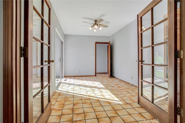 15470 Longbow, Sherman Oaks, CA 91403 - unfurnished room with a ceiling fan, french doors, and a wealth of natural light