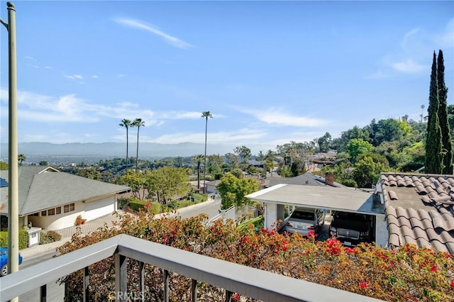 exterior space with a mountain view