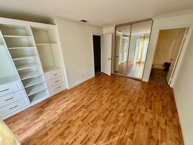 4741 Sequoia Pl, Oceanside, CA 92057 - unfurnished bedroom with light wood-style flooring, crown molding, and baseboards