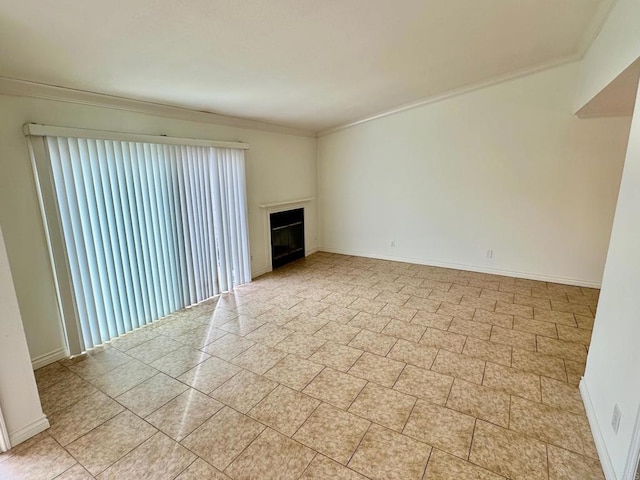 4741 Sequoia Pl, Oceanside, CA 92057 - unfurnished living room featuring a fireplace, ornamental molding, and baseboards