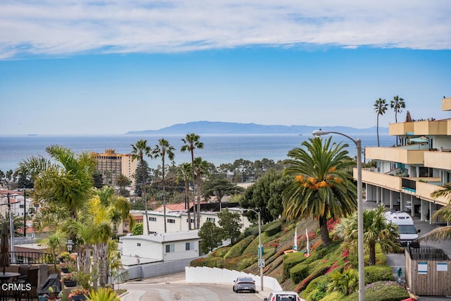 property view of water featuring a mountain view