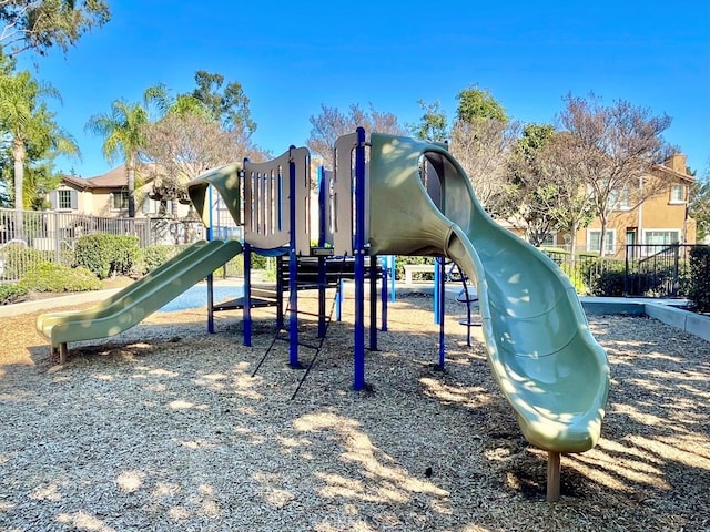 community play area with fence