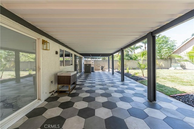 view of patio with a fenced backyard