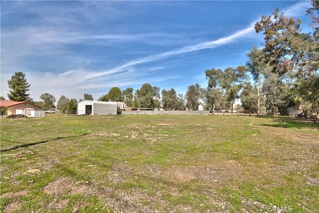 view of yard featuring fence