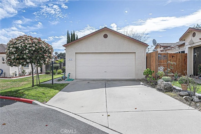 detached garage with fence