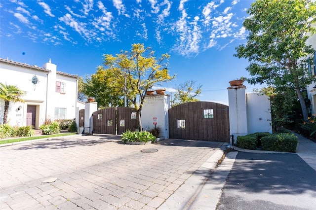 view of street with a gate