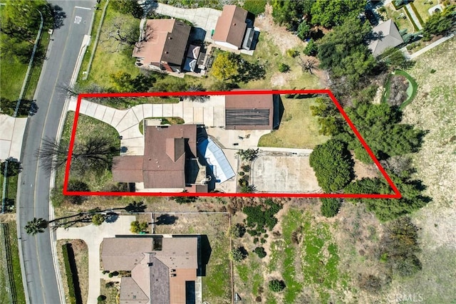 22517 Lazy Meadow Dr, Diamond Bar, CA 91765 - aerial view of property and surrounding area with property boundaries highlighted