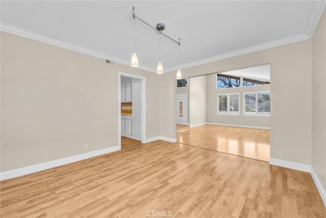 22517 Lazy Meadow Dr, Diamond Bar, CA 91765 - spare room featuring light wood finished floors, crown molding, and baseboards