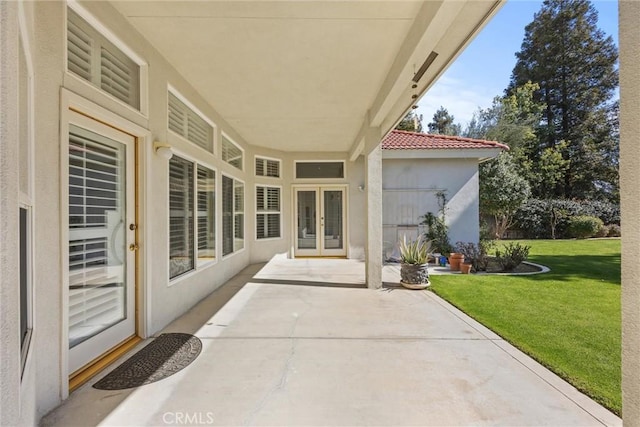 view of patio with french doors