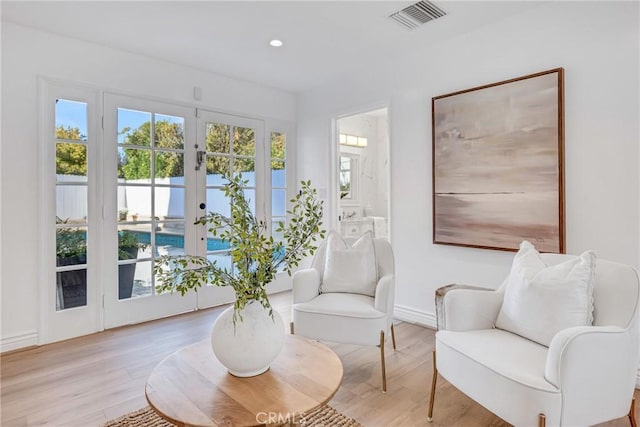 3024 Via Rivera, Palos Verdes Estates, CA 90274 - living area with light wood finished floors, french doors, and recessed lighting