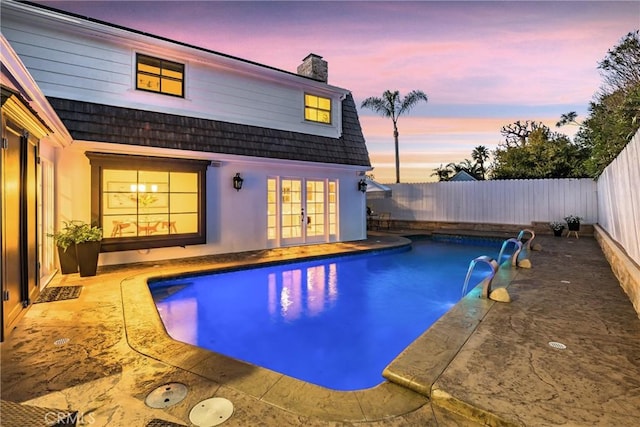 3024 Via Rivera, Palos Verdes Estates, CA 90274 - view of pool featuring french doors, a fenced backyard, and a patio area
