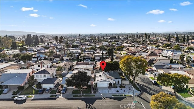 aerial view with a residential view