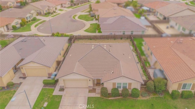 aerial view with a residential view