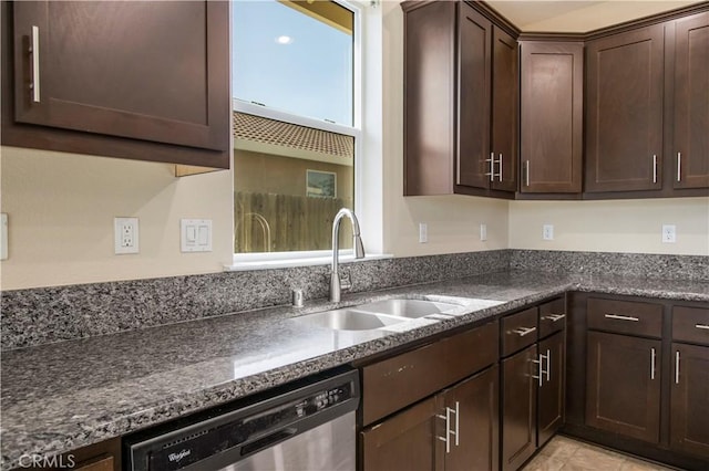 4907 Durant Way, Merced, CA 95348 - kitchen with a sink, dark brown cabinets, and dishwasher