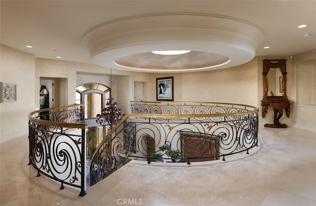 3824 Vista Blanca, San Clemente, CA 92672 - corridor with an upstairs landing, recessed lighting, and tile patterned flooring