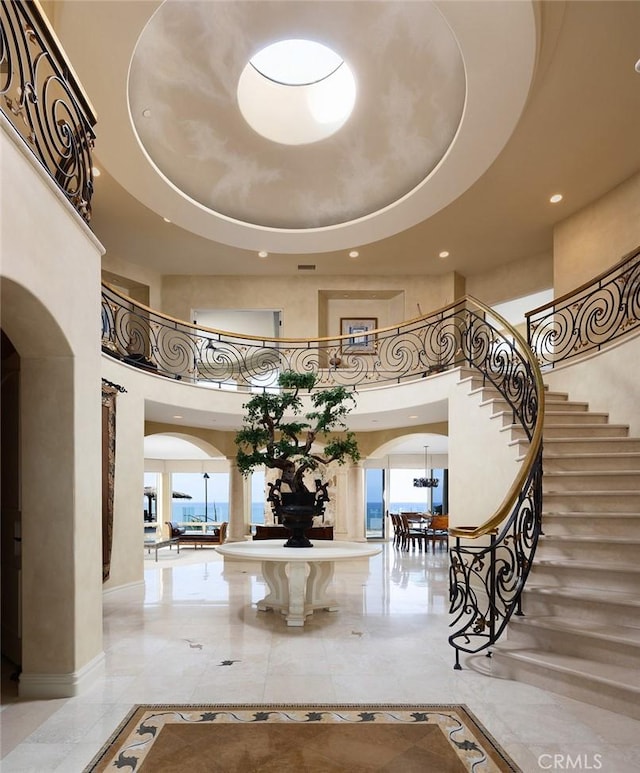 3824 Vista Blanca, San Clemente, CA 92672 - common area featuring a high ceiling, recessed lighting, and stairway