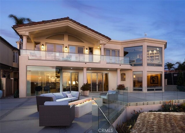 3824 Vista Blanca, San Clemente, CA 92672 - back of house featuring a balcony, stucco siding, and a patio