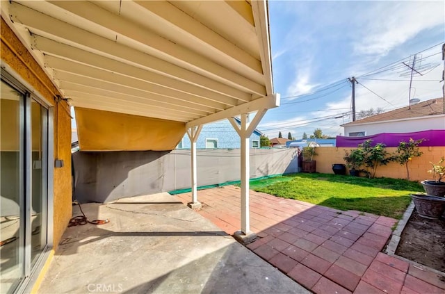 view of patio featuring a fenced backyard