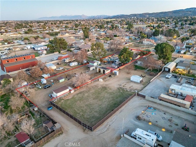 bird's eye view with a mountain view