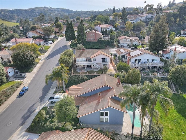 aerial view with a residential view