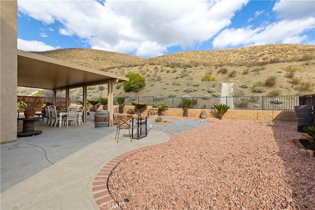 view of patio featuring a fenced backyard