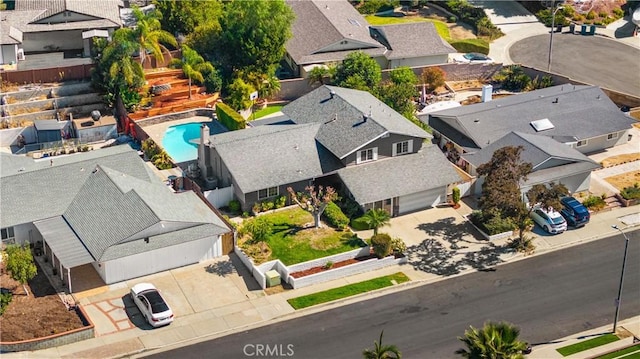 birds eye view of property featuring a residential view