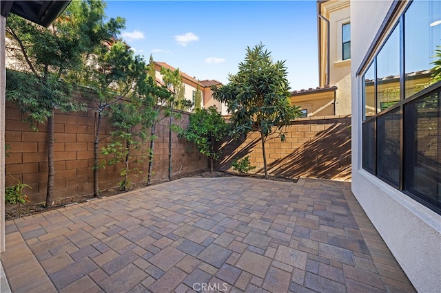 view of patio featuring a fenced backyard