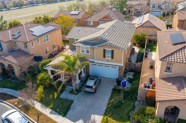 bird's eye view with a residential view