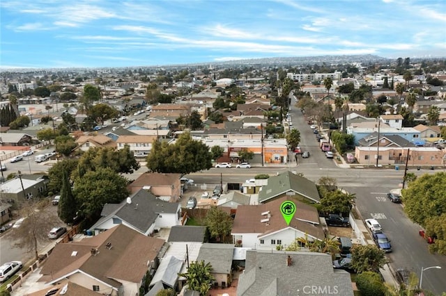 drone / aerial view with a residential view