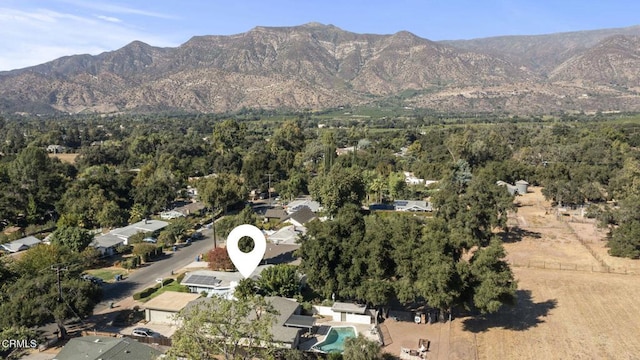 aerial view featuring a mountain view