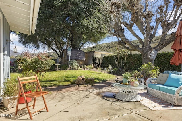 view of patio / terrace with an outdoor living space