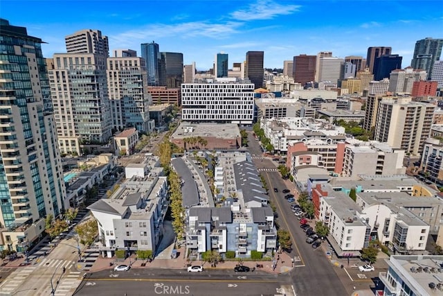 aerial view with a view of city