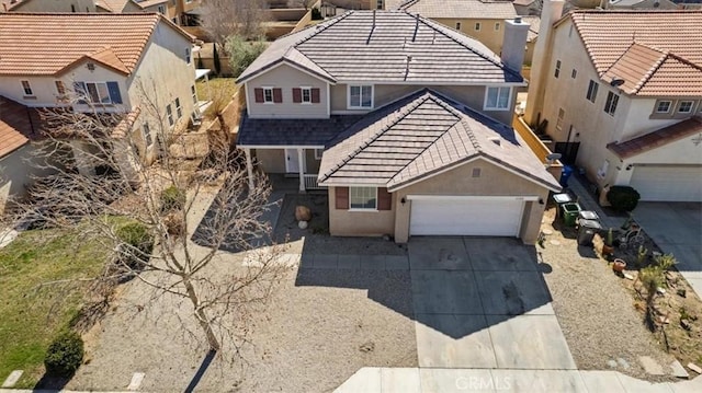 bird's eye view with a residential view