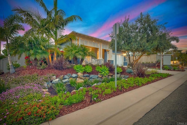 view of front of property with fence