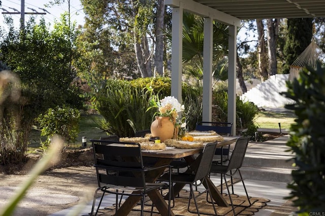 view of patio with outdoor dining space