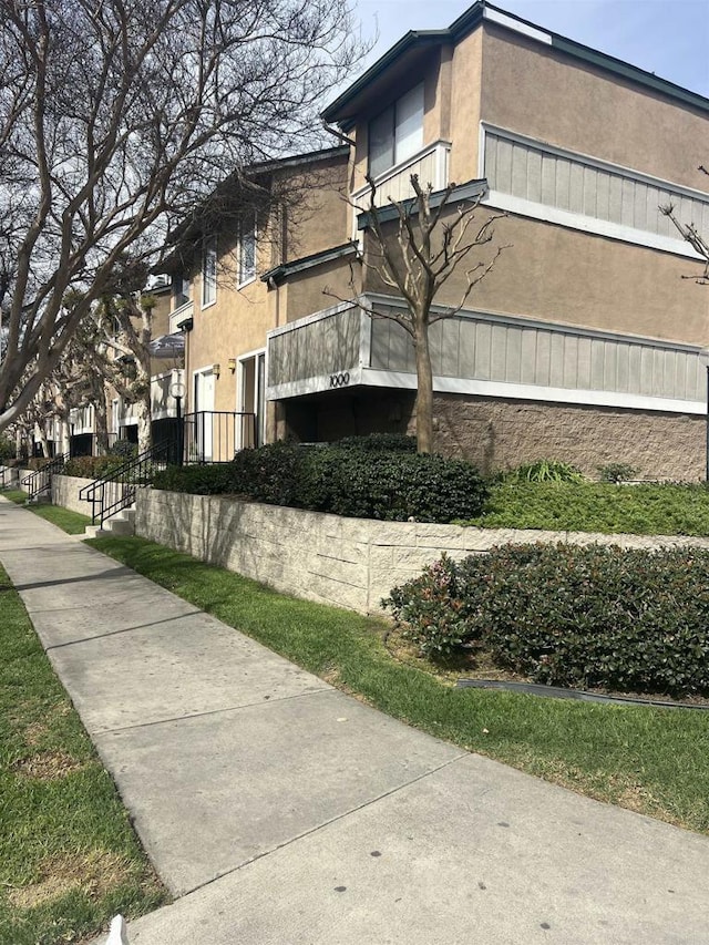 view of home's exterior featuring stucco siding