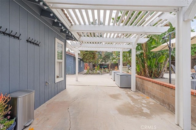 view of patio / terrace featuring a pergola