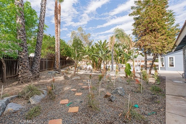 view of yard with fence