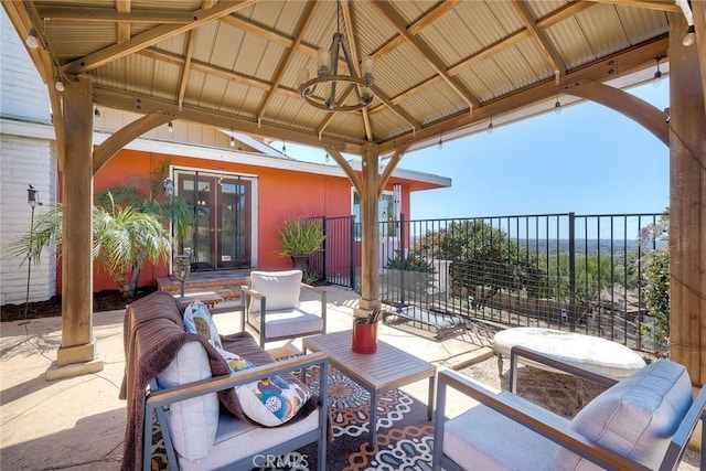 2056 Wonderview Dr, Vista, CA 92084 - view of patio / terrace featuring french doors, a gazebo, and outdoor lounge area