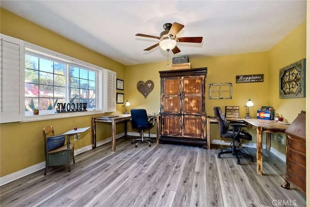 2056 Wonderview Dr, Vista, CA 92084 - office featuring a ceiling fan and wood finished floors