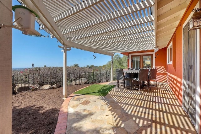 2056 Wonderview Dr, Vista, CA 92084 - fenced backyard with a pergola, outdoor dining space, and a patio area