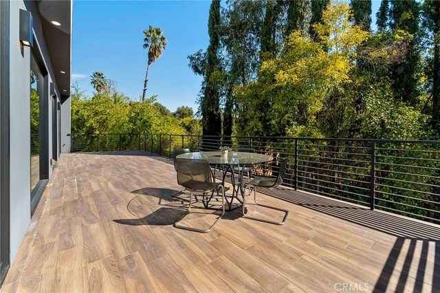 4653 Vanalden Ave, Tarzana, CA 91356 - wooden terrace with outdoor dining space