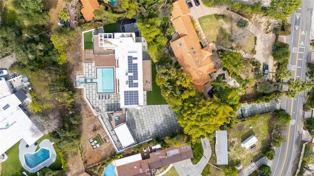 4653 Vanalden Ave, Tarzana, CA 91356 - drone / aerial view of a pool area