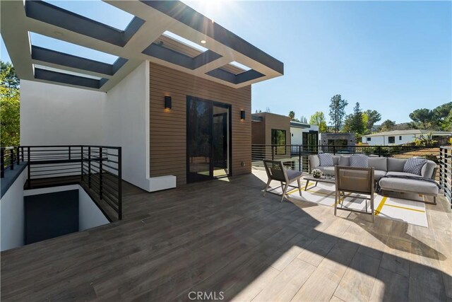 4653 Vanalden Ave, Tarzana, CA 91356 - wooden deck featuring outdoor lounge area